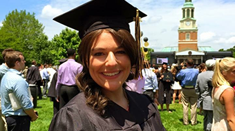 Erin Leviitas in a cap and gown
