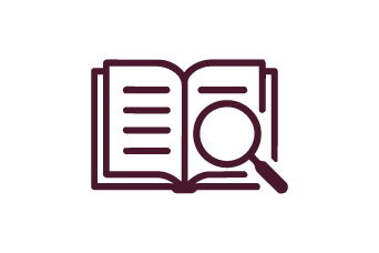 Book with magnifying glass
